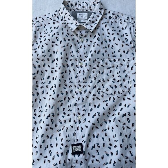 Quiksilver Men's Printed Multicolor Short Sleeve Modern Fit Shirt Size M NWOT - Picture 6 of 13